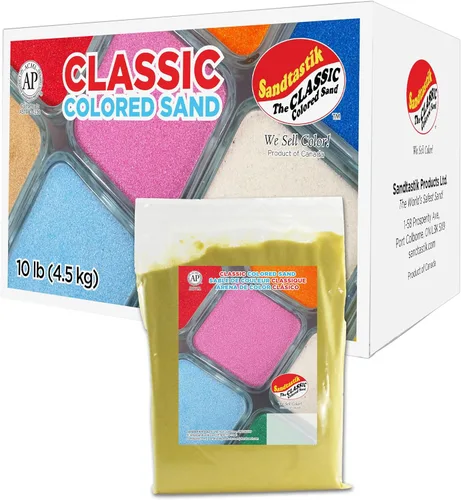 Miniatura 24 de Sandtastik Arena blanca de color clásico: caja a granel de 10 libras de arena de grano fino vibrante para artes y manualidades, botellas de arena