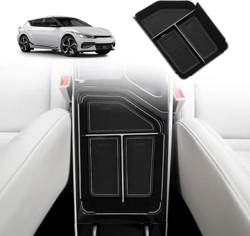 Miniatura 8 de BestEvMod Bandeja organizadora de consola central inferior compatible con Kia EV6 2022-2026, caja de almacenamiento de accesorios interiores