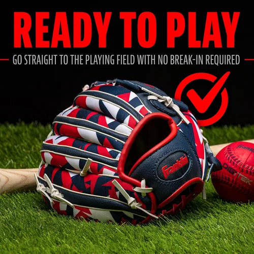 Miniatura 7 de Franklin Sports Guantes de béisbol para niños, guantes de teeball RTP para jóvenes + juego de pelotas, guantes de teeball para niños y niñas, niños