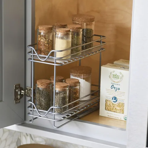 Miniatura 6 de Household Essentials Glidez - Organizador de almacenamiento extraíble de acero con recubrimiento en polvo con forros de plástico para uso en estante