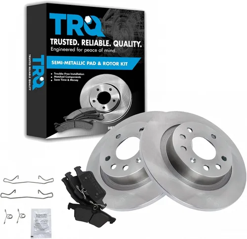 Miniatura 67 de TRQ Juego de pastillas de freno semimetálicas traseras y rotores compatibles con Chevrolet Trailblazer 02-06 Trailblazer EXT 04-06 SSR 02-07 GMC