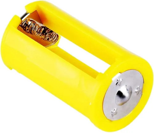Miniatura 5 de Acxico 8 piezas AA a tamaño D adaptadores de batería convertidor cajas plástico paralelo amarillo