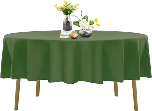 Miniatura 38 de Mantel de poliéster lavable de 90 pulgadas, resistente a las manchas y a las arrugas, mantel decorativo para mesa de comedor, fiestas de bufé y Negro