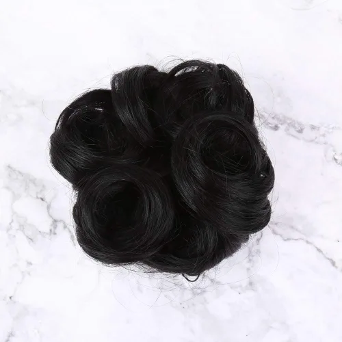 Miniatura 2 de Bella Hair - Rodete de extensión de cabello 100 % humano para banda elástica, extensión de cola de caballo ondeada, rizada o desordenada