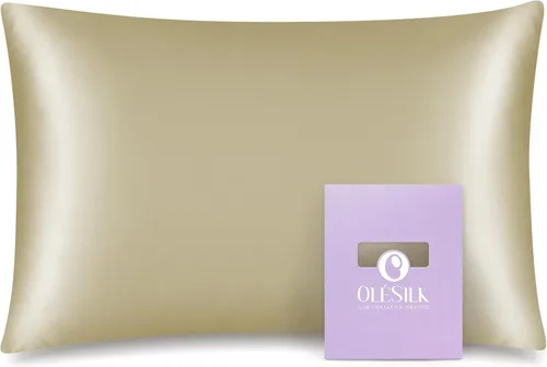 Miniatura 11 de Olesilk - Funda de almohada 100% seda con cremallera oculta para la belleza del cabello y la piel, ambos lados, 19 milímetros (0.74 pulgadas), Azul