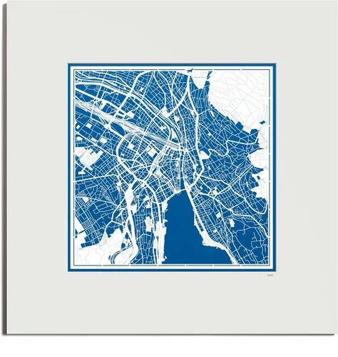 Miniatura 61 de O3 Design Studio Mapa de corte de papel Madrid negro mate de 20 x 20 pulgadas