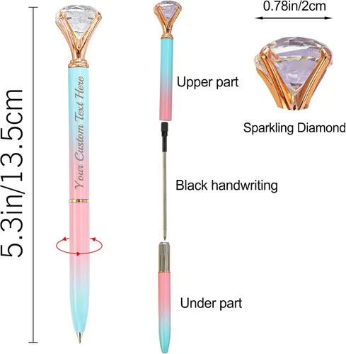 Miniatura 3 de Bolígrafos personalizados con punta de lápiz capacitivo, bolígrafo de diamante con nombre grabado personalizado, grabado gratis, logotipo Estilo 3
