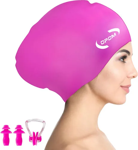 Gorro de natación de silicona para mujer, sombreros de natación gruesos de alta elasticidad para cabello largo, gorras de natación para mujeres y