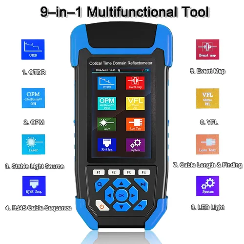 Miniatura 4 de Pruebador de Fibra Óptica OTDR Mini-Pro SM 1310/1550nm con Mapa de Eventos. Probador Multifunción OPM, OLS, RJ45, VFL. Rango de Prueba 10m-60km