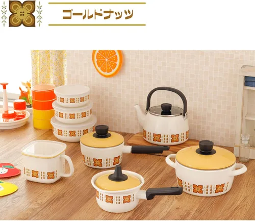 Miniatura 3 de Fuji - Patrón de reimpresión esmaltado de los años 70, Showa Retro, esmalte, olla con una sola mano, bandeja para leche, 5.5 pulgadas (5.5 in)
