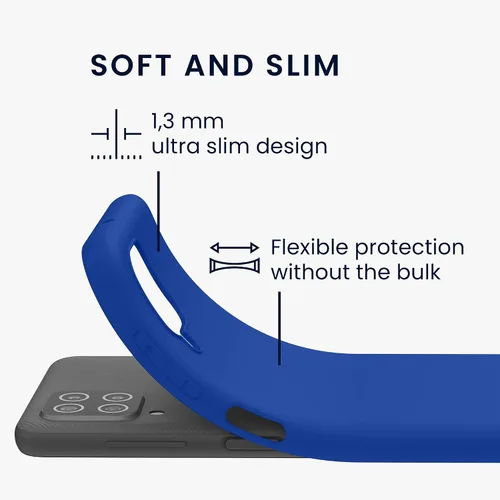 Miniatura 2 de kwmobile Funda compatible con Samsung Galaxy A12 - Funda protectora de silicona TPU suave y delgada - Azul Báltico