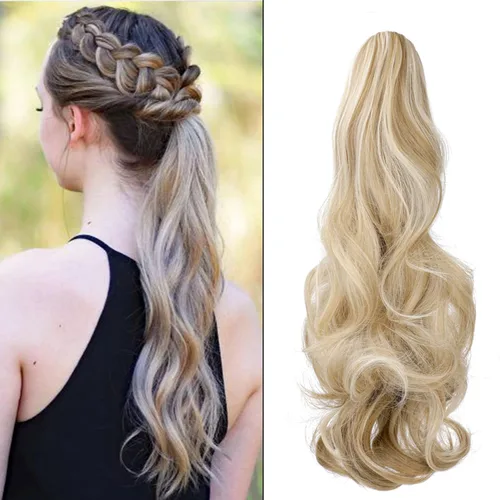 Miniatura 8 de Extensión de cola de caballo con clip de garra, extensiones de cabello ondulado de 18 pulgadas, cola de caballo larga para mujer, extensiones