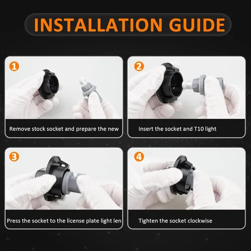 Miniatura 7 de Bestview Luces de matrícula, bombillas de lámpara LED para etiqueta de parachoques trasero con conjunto de cubierta de carcasa de enchufe