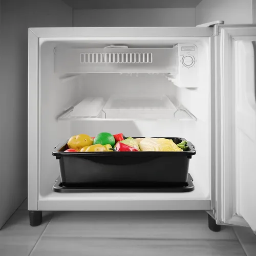 Miniatura 8 de Tina de autobús de plástico negro de 13 L con tapa, paquete de 3 bandejas de autobús