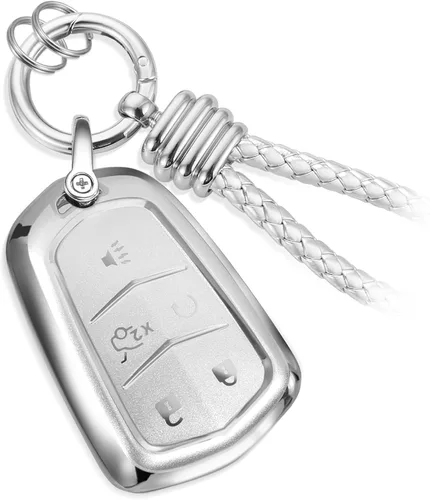 Miniatura 49 de Funda para llavero Nissan con llavero de cuerda trenzada de metal de lujo, funda suave mejorada para llave Nissan (solo 3 botones)