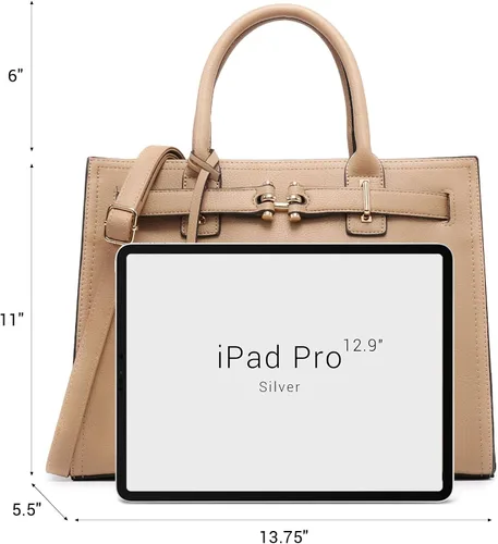 Miniatura 5 de Dasein - Bolsos y carteras para mujer, bolsos bandolera con asa superior con cinturón, bolsos de hombro para trabajo con correa larga