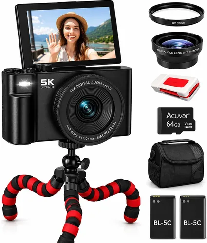 Miniatura 10 de Cámara digital 4K/5K - Cámara de vlogging UHD de 75MP para fotografía y video, WiFi, enfoque automático, pantalla abatible de 3 pulgadas, zoom 18X