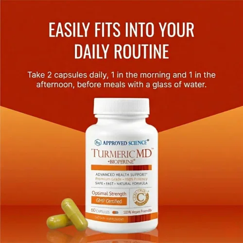 Miniatura 6 de Approved Science Turmeric MD - con BioPerine y curcuminoides de cúrcuma estandarizados al 95% - 180 cápsulas (suministro de 3 meses)