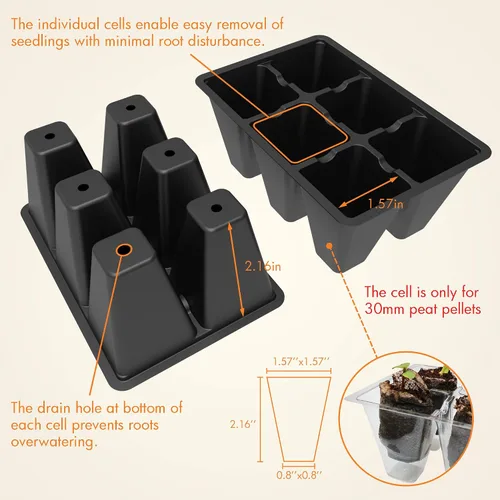 Miniatura 4 de Gardzen Paquete de 3 bandejas de inicio de semillas, bandejas de germinación de plantas, kit de inicio de semillas con cúpula ventilada de humedad