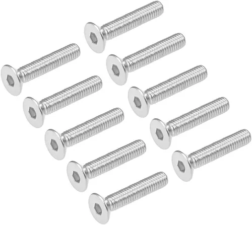 Miniatura 5 de uxcell Tornillos de máquina de cabeza plana M5x30mm Tornillo hexagonal interno 304 pernos de fijación de acero inoxidable 10 piezas