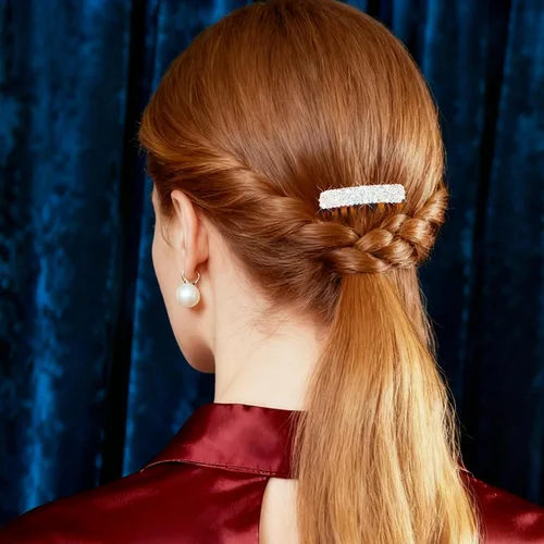 Miniatura 6 de 3 peines laterales brillantes para el cabello, hechos a mano, decoración de cristal, pequeños franceses, para mujeres y niñas, accesorios de peinado