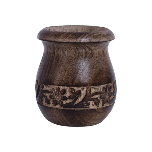 Miniatura 4 de Molinillo de especias de mortero y mortero hecho a mano de madera Okhli para hierbas, guacamole, pesto y especias, juego de mortero y mortero