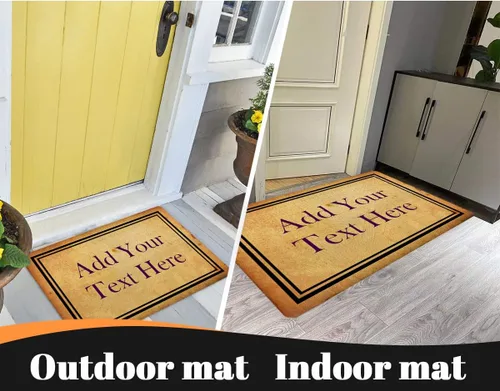 Miniatura 4 de D-Story Tapete de puerta personalizado – Tapetes de bienvenida personalizados para puerta delantera, texto de familia, divertido tapete