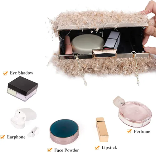 Miniatura 4 de CORIOS Bolsos de mano pequeños para mujer, bolso de noche esponjoso