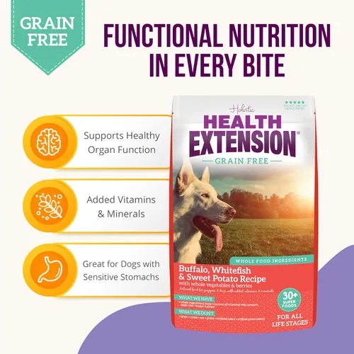 Miniatura 5 de Health Extension Alimento seco para perros, alimento natural con vitaminas y minerales añadidos, adecuado para todos los cachorros, incluye receta