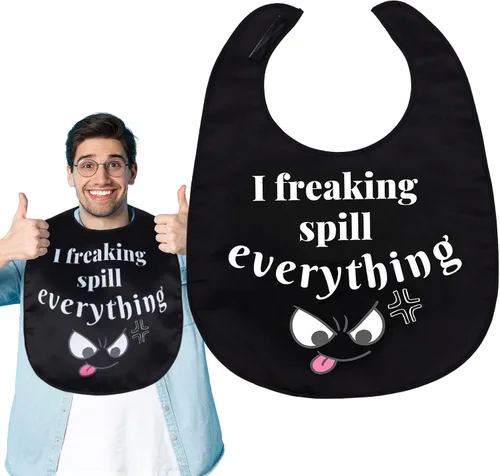 Miniatura 9 de Divertidos baberos para adultos para comer hombres, mujeres, ancianos, protectores de ropa, lavables, babero para adultos mayores