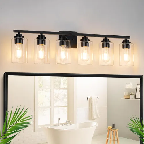 Miniatura 29 de VerRon Juego de 2 apliques de pared para baño, lámparas modernas de tocador, faroles de montaje de bronce cepillado al óleo, luces de pared