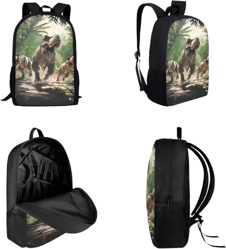 Miniatura 33 de HUGS IDEA Juego de 3 bolsas escolares con aislamiento térmico para el almuerzo, estuche para lápices