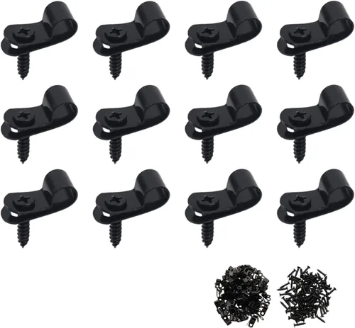 Miniatura 8 de Antrader Clips de cable tipo R, abrazaderas de cable de 0.12 pulgadas con tornillos, acero inoxidable 304, 100