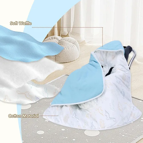 Miniatura 3 de Miracle Baby Manta Envolvente para Asiento de Coche para Bebés, Manta de Gofre para Asiento de Coche para Bebés Recién Nacidos, Doble Capa Adecuada