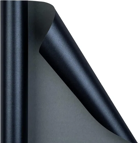 Miniatura 7 de RUSPEPA Papel de regalo negro mate, color liso perlado, papel lustre perfecto para bodas, cumpleaños, Navidad, baby shower, 17 pulgadas x 32.8 pies