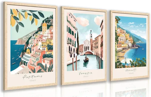 Miniatura 16 de Cyebmo Juego de 3 pinturas enmarcadas de animales del bosque, decoración de pared de animales salvajes del bosque, decoración de pared, pintura