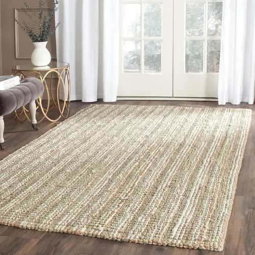 Miniatura 64 de SAFAVIEH Alfombra 9x12 - Colección de fibra natural - Grande - Marrón, Yute hecho a mano, estilo granja, textura gruesa de pelo grueso (NF447D)