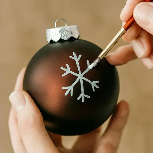 Miniatura 3 de Paquete de 12 adornos de bola de Navidad marrón café mate – Adornos en blanco para manualidades, personaliza y decora con pintura, purpurina