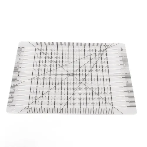 Pssopp Regla de corte con forma encantadora, acrílico transparente, escala precisa, línea de cuadrícula negra, multifunción, regla de colchas, 10.0