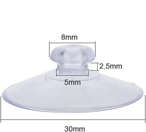 Miniatura 2 de XMHF Paquete de 20 almohadillas de plástico con ventosa de 1.2 pulgadas/1.181 in sin ganchos transparentes