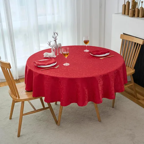 Miniatura 19 de Marina Decoration Mantel jacquard impermeable grueso elegante con ramas de damasco sólido de alta calidad, decorativo para el hogar, cocina, Crema