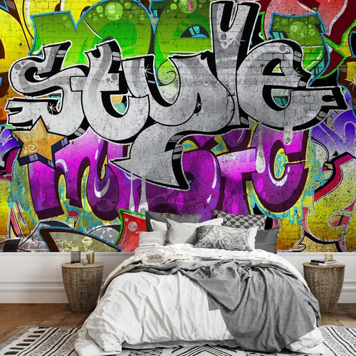 Miniatura 31 de wall26 - Patrón urbano de graffiti vectorial - Decoración de pared de arte en lienzo - 100x144 pulgadas Obra de arte - Ca96