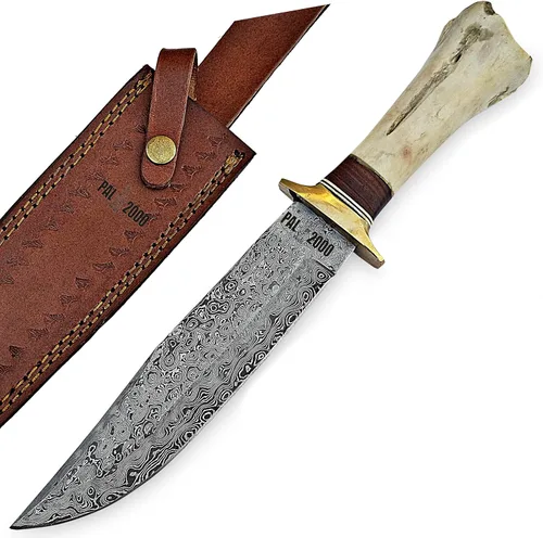 Miniatura 10 de PAL 2000 KNIVES Acero de Damasco hecho a mano 15 pulgadas caza Bowie cuchillo 9871