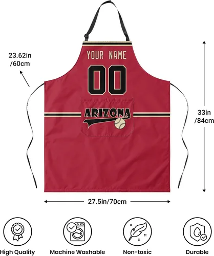 Miniatura 6 de ANTKING Custom Apron with Pocket Custom Any Name and Any Number Gifts for Dad Men Fans