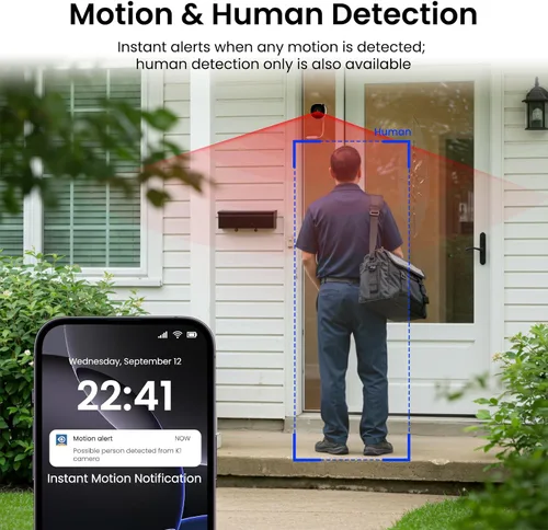 Miniatura 6 de Cámara de ventana 2K sin taladro, paquete de 2 cámaras para seguridad del hogar, monitoreo interior y exterior a través de vidrio, visión nocturna a