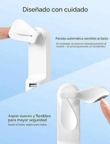 Miniatura 7 de JISULIFE Mini ventilador de mano, ventilador de mano 3 en 1, ventilador de bolsillo pequeño recargable por USB, ventilador de batería