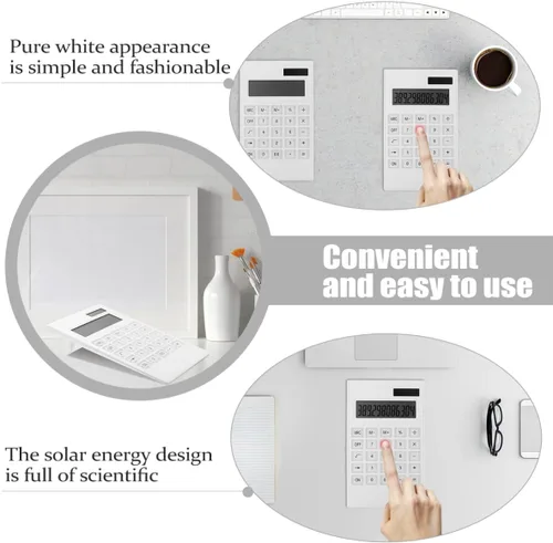 Miniatura 2 de STOBOK Solar Cute Use Daily Screen Supplies Calculación LCD Escritorio Delgado para Plana Ultradelgada Power Thin Home Ultra, papelería Calculadora