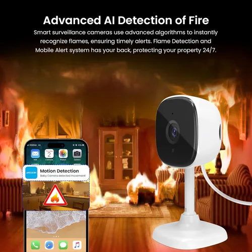 Miniatura 6 de AMOROM Paquete de 2 cámaras de seguridad con cable 1080P para interiores, cámaras interiores para el hogar, para perros, gatos, mascotas, niñeras