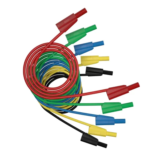 Miniatura 3 de Cable de prueba de enchufe de plátano de seguridad de 0.157 in, 5 uds., 39.4 in/3.3 pies, línea cubierta de seguridad totalmente aislada para cable