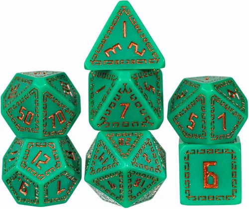 Miniatura 21 de Juego de dados de resina para DND, juego de 7 dados poliédricos negros D&D rellenos con papel de colores brillantes para juegos de rol